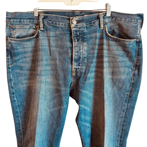 Vintage Ralph Lauren Polo Denim Jeans Fly Rivet Baggy Bootcut 40x30 (42x31) - Picture 2 of 11